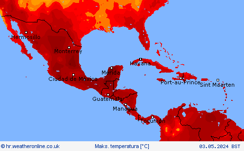 Maks. temperatura Karte prognoza