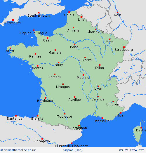 overview Francuska Europa Karte prognoza