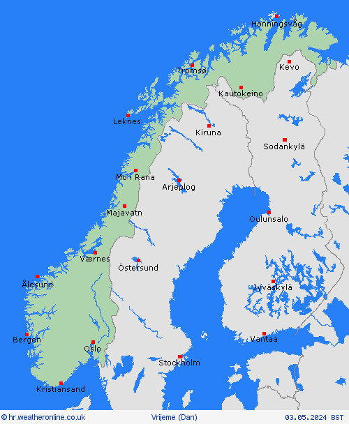 overview Norveška Europa Karte prognoza