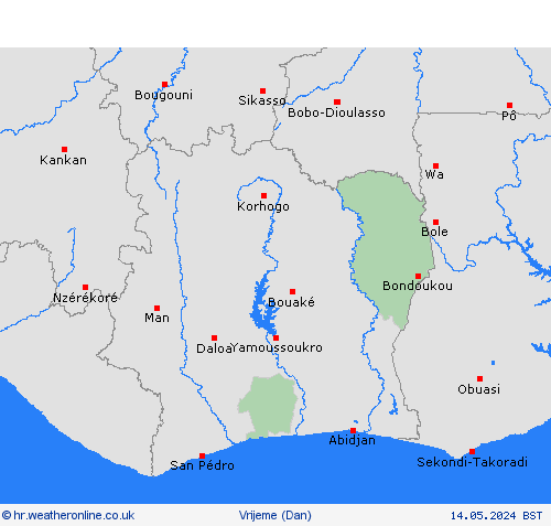 overview Obala Bjelokosti Afrika Karte prognoza