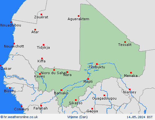 overview Mali Afrika Karte prognoza