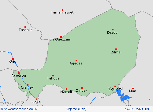 overview Niger Afrika Karte prognoza