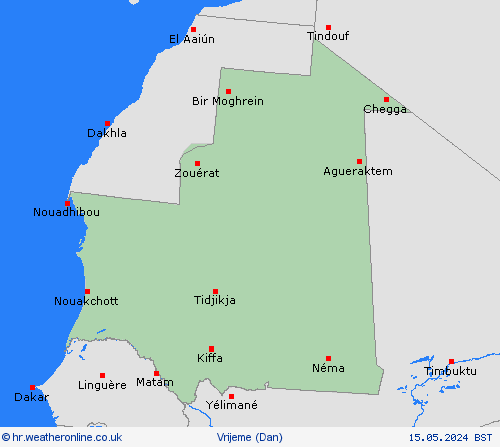 overview Mauretanija Afrika Karte prognoza