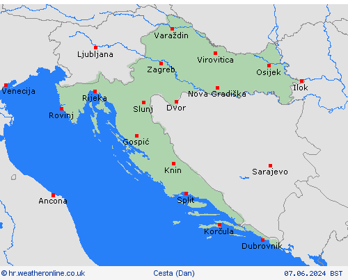 stanje na cestama Hrvatska Hrvatska Karte prognoza
