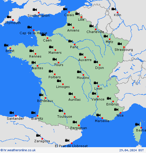 webcam Francuska Europa Karte prognoza