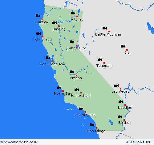 webcam Kalifornija Sjeverna Amerika Karte prognoza