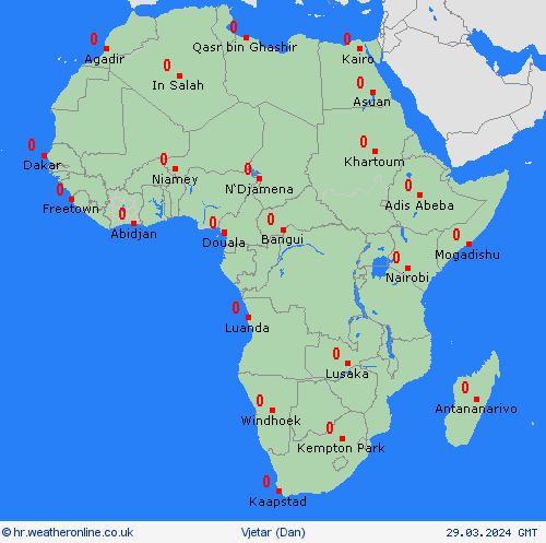 vjetar  Afrika Karte prognoza