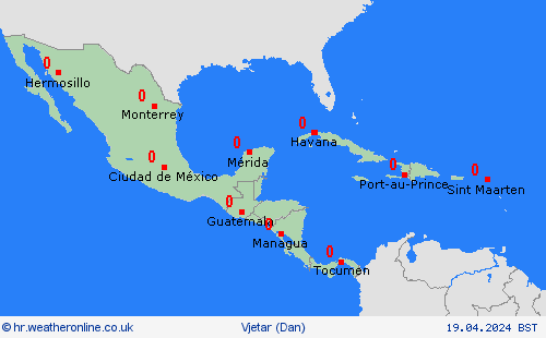 vjetar  Srednja Amerika Karte prognoza