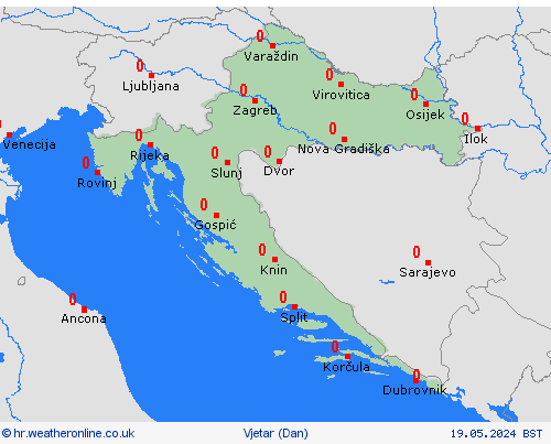 vjetar Hrvatska Europa Karte prognoza